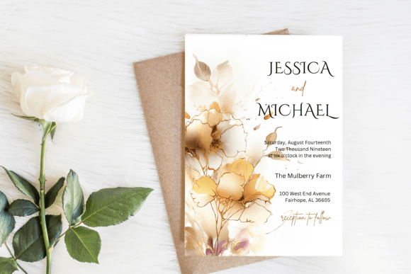 Download Autumn Golden Wedding Invitation - Gold Collection