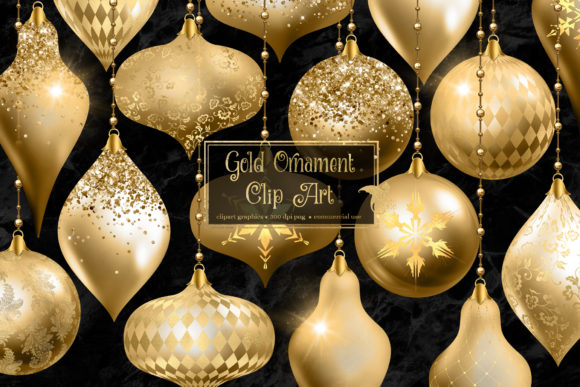 Download Gold Christmas Ornament Clipart - Gold Collection