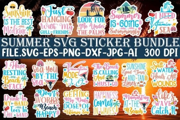 Download Summer Sticker SVG Bundle - Summer sticker svg bundle Collection