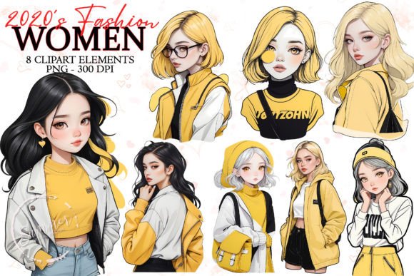 Download Women Pastel Yellow Fashion Stickers - Fashion stickers Collection