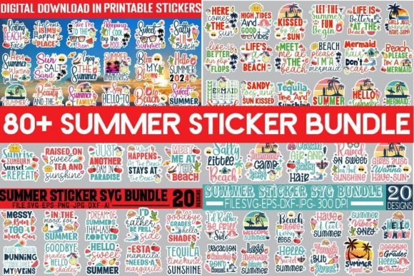 Download Mega Summer Sticker SVG Bundle - Summer sticker svg bundle Collection